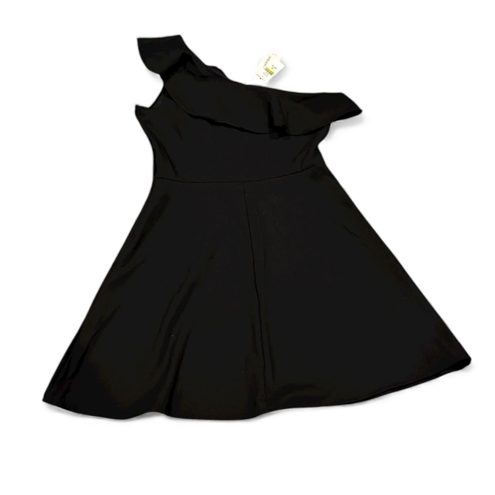 BANANA REPUBLIC ONE SHOULDER RUFFLE BLACK DRESS 2P - Picture 5 of 10